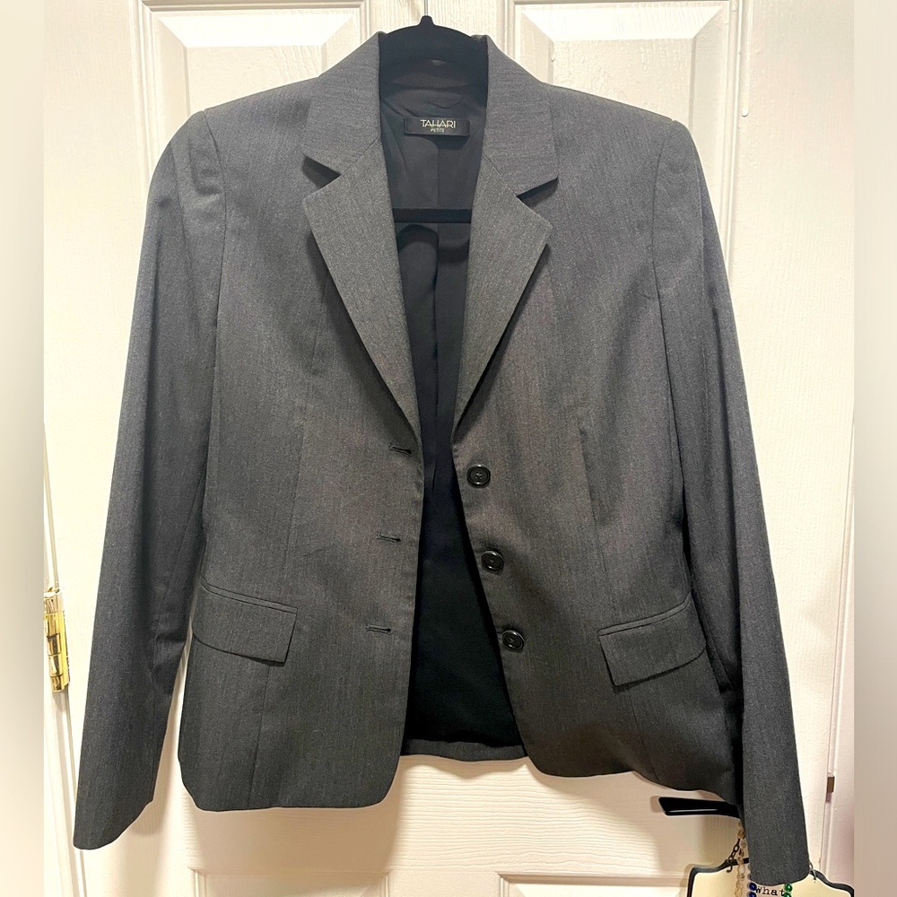Classic Tahari Dark Gray Blazer